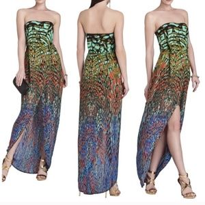 BCBGMAXAZRIA Jesse strapless dress peacock